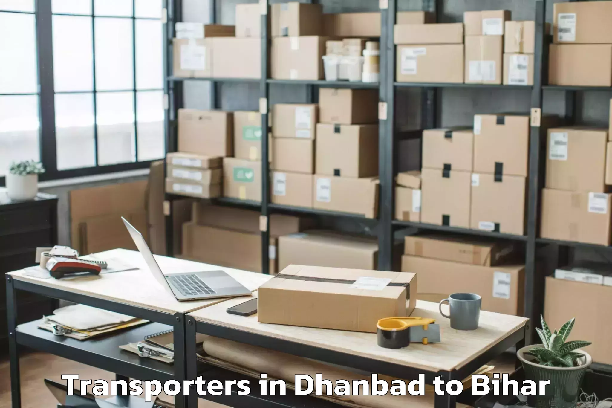 Book Dhanbad to Tetaria Transporters Online